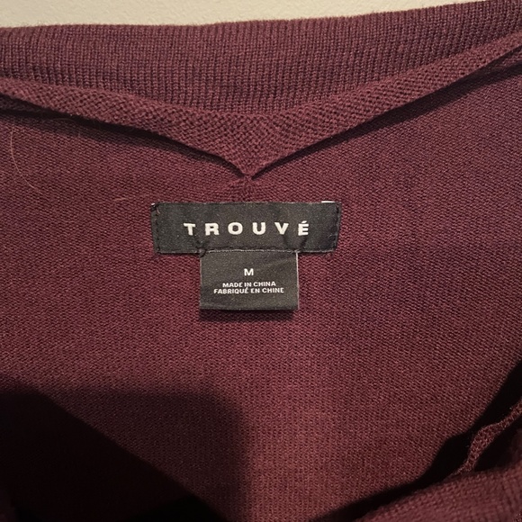 Off Shoulder Maroon Sweater - Picture 2 of 2